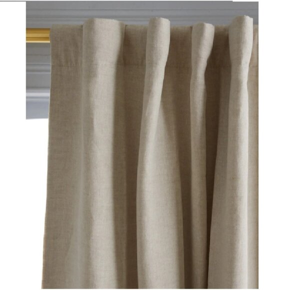 Quince Flax European Linen Curtain Panel Blackout 48x96" Room Darkening - Single - Picture 2 of 6